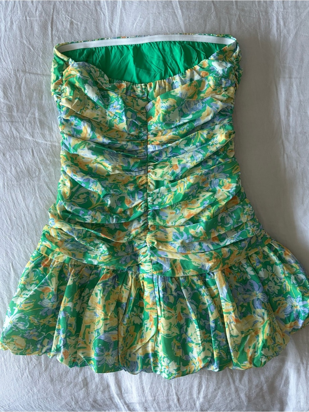 Hello Molly POWER TO YOU MINI DRESS GREEN/ BLUE/ YELLOW - 6 - Picture 4 of 7